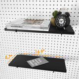 2 Pack Pegboard Shelves with Brackets, Peg Shelf Board with Hooks Fits 1/8" 1/4" Pegs Slots, Peg Board Organizer Accessories Various Tools Storage Arrange System for Garage Craft Workshop Workbench G.CORE