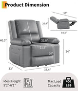 GarveeHome Power Lift Recliner Chair - Heat and Massage, Faux PU Electric Lift Recliner for Elderly & Mobility Impaired, Adjustable Back and Legs, Heavy Duty Lift Chair for Seniors GarveeHome