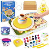 Pottery Wheel for Kids Arts and Crafts Toys for Kids 4-8 8-12 Girl Beginner with Foot Pedal USB Power 3 Clay Packs Apron Tools Mini Art Supplies Birthday Christmas Gifts for 9 Year Old Girls Mikiomie