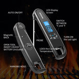 Digital Meat Thermometer Instant Read Meat Thermometer for Cooking Kitchen Food Candy with Backlight and Magnet for Oil Deep Fry BBQ Grill Smoker Thermometer by QPEUIM QPEUIM