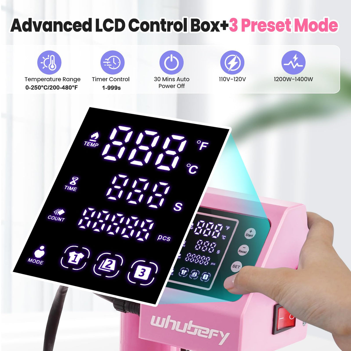 Whubefy 5 in 1 Heat Press Machine 15x15 Slide Out with 30OZ Tumbler Press, Swing Away Heat Press Machine for T Shirts Printing, 1400W Fast Heating Sublimation Shirt Press Machine for Hat Cap Mug Plate Whubefy