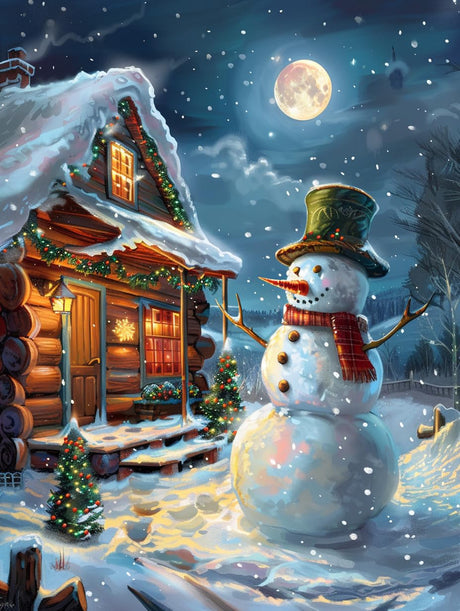 SKRYUIE Paint by Numbers Kit for Adults Beginner Snowman, Acrylic Christmas Oil Painting by Numbers Kits with PaintBrushes Paintwork Art Crafts Canvas for Home Decor 16x20 inch d3 SKRYUIE