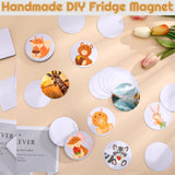 50 Pcs Sublimation Magnets Blank 3x3 Inch Personalized Fridge Refrigerator Magnets Blanks DIY Sublimation Refrigerator Magnet Bulk Round Sublimation Magnets for Kitchen Decorative Fridge Magnets Blank ZhouBoat