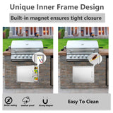 Outdoor Kitchen Doors- 30" W x 21" H - Stainless Steel BBQ Double Access Door,Flush Mount for Outdoor Kitchen and BBQ Island yuxiangBBQ