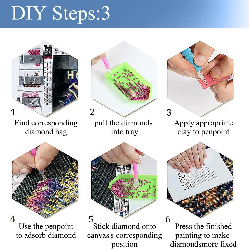 JFYHAB Diamond Art Painting Kits for Adults, Shhh Full Drill Diamond Dots Paintings for Beginners, Round 5D Paint with Diamonds Pictures Gem Art Painting Kits DIY Crafts Kits 12x16inch JFYHAB