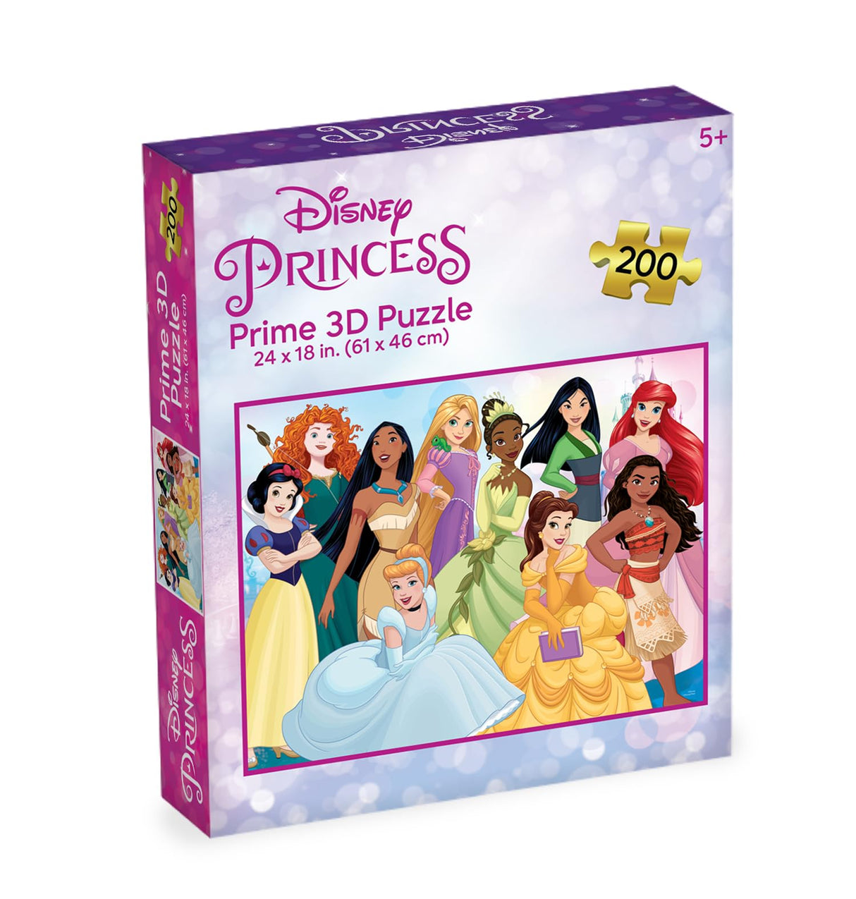 Prime 3D - Disney Princess Collection 3D Jigsaw Puzzle | 200 Piece Lenticular Game for Adults, Kids & Families | 24" x 18" Challenging & Fun Activity with Depth & Motion | Officially Licensed Gift Prime 3D