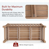 Outdoor Bench, 2-Person Poly Lumber Garden Bench, All-Weather Outside Bench with 800 lbs Weight Capacity, Never Rot or Fade, Looks Like Real Wood, Teak Stoog