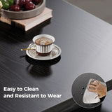 IRONCK Coffee Table with LED Light and Charging Station, 4 Storage Drawers with Grille Design, Square Coffee Table for Living Room Office Reception Room (Black) IRONCK