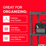 IRIS USA 5-Shelf Heavy Duty Plastic Storage Shelves, 750lb Capacity, 68" H x 36" W x 18" D, Large Modular Shelving Unit Storage Organizer for Garage, Home, Warehouse & Gym, Storage Rack - Black Iris Ohyama