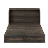 Merax Farmhouse Wood Murphy Bed Chest with Charging Station, Foldable Wall Platform Bed with Storage Drawer/Space Saving/Wood Slat Support/Full, Gray Merax