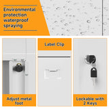 Kooyon Metal Storage Cabinet with Locking Doors and 4 Adjustable Shelves,71"" Tall Metal Garage Storage Cabinet,Metal Cabinet Storage for Office,Home,Garage,Gym,School (White/Required-Assembly) Kooyon