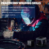 Blulu 48 Pieces Welding Practice Kit Welding Coupons 11 Gauge 3&2 Inch Square Steel Welding Plate for Novice at Welding Welding Practice Kit for Mig, Tig Stick, Arc, Gas and Brazing Blulu