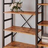 IRONCK Bookshelves 6 Tiers Triple Wide Industrial Bookshelf, Large Etagere Bookshelf Open Display Shelves with Metal Frame for Living Room Bedroom Home Office IRONCK