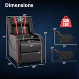 Giantex Gaming Massage Recliner Chair - Racing Style Gaming Sofa Chair with Reclining Backrest, Massage Lumbar Pillow, Retractable Footrest, Home Theater Seating with Bluetooth Speaker (Red) Giantex