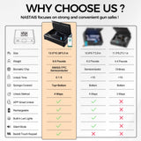 NASTAIS Biometric Fingerprint Gun Safe Pistol Safe 4 Ways 0.1S Quick Access, Fingerprint/Passcode/Key/App Unlock with Rechargeable Battery, Large Capacity Handgun Safe for 2 Pistols NASTAIS