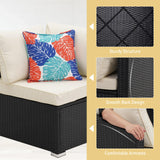 Wonlink 11 Pieces Patio Conversation Set, Rattan Sectional Patio Sofa, Outdoor Wicker Furniture Sets for Porch Deck Poolside Balcony Wonlink