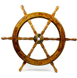 Nagina International Natural Wood Premium Pirate's Boat Ship Wheel (16 Inches) Nagina International