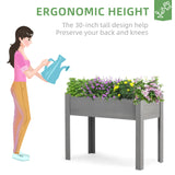 40x20x31 inch Raised Garden Bed with Legs, Elevated Wooden Planter Box for Outdoor Plants Flowers Fruits Vegetable Herb Growing Mederla