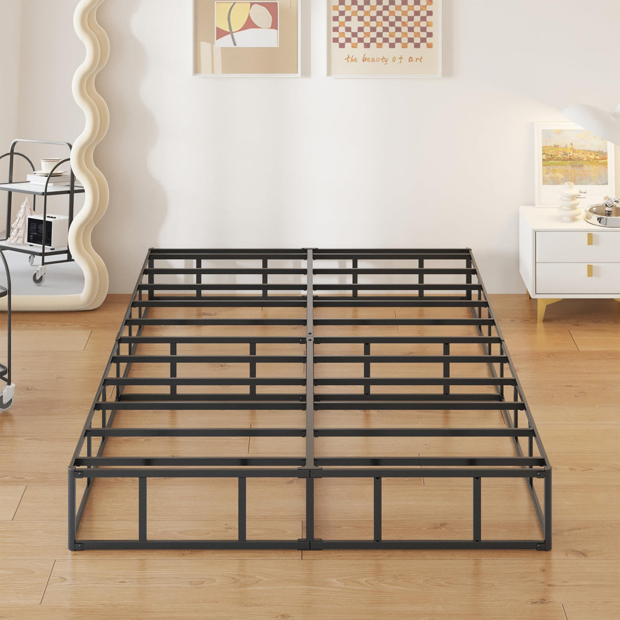 Yicensen 10 Inch High Profile King Box Spring Heavy Duty Metal King Size Box Spring with Fabric Cover, Sturdy Mattress Foundation, Easy Assembly, Noise Free, Black Yicensen