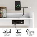 FACBOTALL Kitchen Pantry Storage Cabinet with Hutch, Buffet Cabinet with Storage, Coffee Bar Cabinet with Power Outlets, Microwave Stand, Wine Racks, Kitchen Cupboard for Dining & Living Room, White FACBOTALL