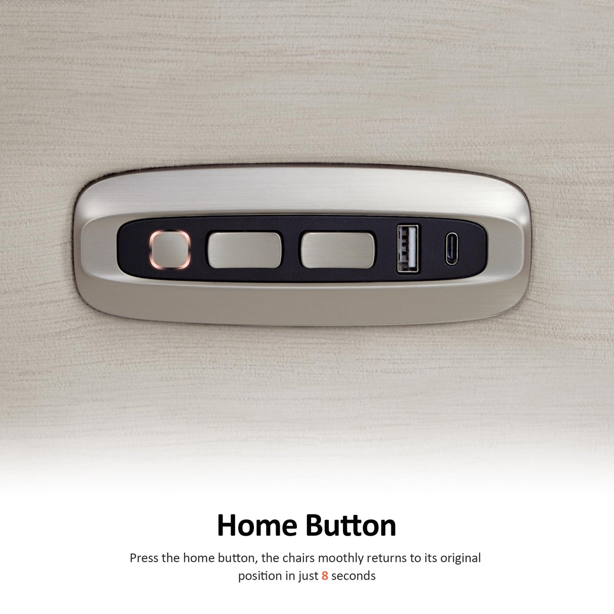 MCombo Power Zero Wall Hugger Recliner Chair for Small Space RV Living Room, Power Recliner with Adjustable Headrest, USB & USB-C Charging Ports, Fabric ST257 (Beige) MCombo