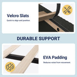 Allewie Full Size Bed Frame with Upholstered Wingback Headboard, Vertical Channel Tufted Corduroy Velvet Platform Bed, Strong Wooden Slats Support, No Box Spring Needed, Easy Assembly, Sturdy, Black Allewie