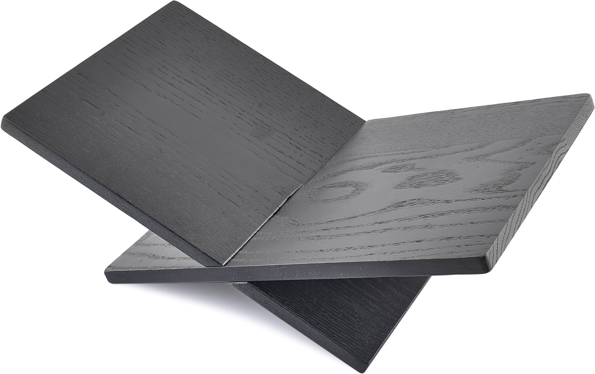 Honygebia Solid Wood Book Stands - Cross Frame Black Oak Wooden Book Holder, Open Bookstand for Display and Reading, Suitable for Art, Bible, Cookbook, Easel, Magazine, Textbooks Honygebia