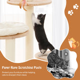 PETSITE 57 Inches Tall Wooden Cat Tree, Multi-Level Cat Tower with Scratching Posts, Space Capsule Bed, Padded Platform and Hanging Ball, Modern Transformable Cat Tree Tower for Indoor Cats Large PETSITE