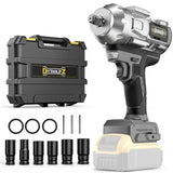 Cordless Impact Wrench 1/2 inch for Dewalt 20v Battery, 900FT-LBS(1200N.m) Brushless Electric Impact Gun for Car Home, High Torque Power Impact Driver with 6Pcs Sockets & Storage Case (No Battery) DIYtoolifz