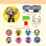 8 PCS Halloween Diamond Art Coasters Kit-Horror Diamond Painting Coasters Kits with Holder for Beginners,Crafts Kits for DIY Coaster for Adults as Gift Home Decors Arttoplus