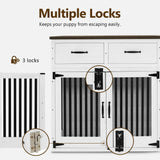 Lovupet Solid Wood Dog Crate Furniture, Medium Dog Cage with Adjustable Shelf and Storage Cabinet, 1775 Lovupet