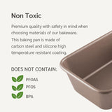 HAPPIELS Nonstick 9x5 inch Bread Loaf Pan for Oven | PFOA & BPA Free Non Toxic Loaf Tin | Molds for Baking | Best 9 x 5 Non stick Bakeware | Nontoxic 5x9 Banana Bread Mold Pans & Tins HAPPIELS