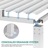 YITAHOME 10x13ft Louvered Pergola Outdoor Aluminum with Adjustable Roof Pergolas Sun Shade Shelter with Netting and Shaded Curtains for Lawns, Patio, Deck and Backyard, White YITAHOME