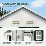 Grovellis 8x10 FT Outdoor Metal Storage Shed, Single Door, 1 Clear Window, Tool Shed for Garden, Patio, Backyard Nightblue Grovellis