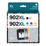 OSIR 902XL Compatible for 902 XL Ink Cartridge Combo Pack High Yield Replacement Work for Officejet Pro 6978 6960 6962 6968 6954 6958 6950 6951 6970 Printers (Black, Cyan, Magenta, Yellow, 4 Pack) OSIR