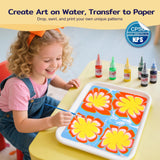 Marbling Paint Art Kit for Kids, Arts and Crafts Set for Girls & Boys Ages 8-12, Craft Kits with 16ml-12pcs & 25 Papers, Art Supplies, Birthday Gifts & Creative Toys for Kids Age 8 9 10 Year TMOL