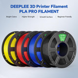 DEEPLEE PLA PRO Filament 1.75mm, Stronger Toughness 3D Printer Filament, PLA Filament Dimensional Accuracy +/- 0.02 mm, Neatly Wound, Fits Most FDM 3D Printer, 1KG Black Deeplee