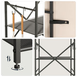 HOOBRO Kitchen Bakers Rack with Power Outlet, 4 Tiers Microwave Oven Stand with Storage, Coffee Bar Table with 9 S-shaped Hooks, Kitchen Storage Shelf Rack, Rustic Brown and Black BF58UHB01 HOOBRO