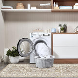 LOKHOM Washable Runner Rug, 2x8 Non-Slip Vintage Hallway Runner Rug with Rubber Backing, Boho Floral Soft Faux Wool Kitchen Runner Rug Carpet Runner for Kitchen Laundry Entryway Bedroom (Beige Brown) LOKHOM