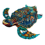 KAAYEE Wooden Jigsaw Puzzles-301pcs 14.9 * 12.6in Sea Turtle Wooden Jigsaw Puzzle for Adult,Nicely Packaged for Gift, Challenging Unique Shape Jigsaw Pieces KAAYEE