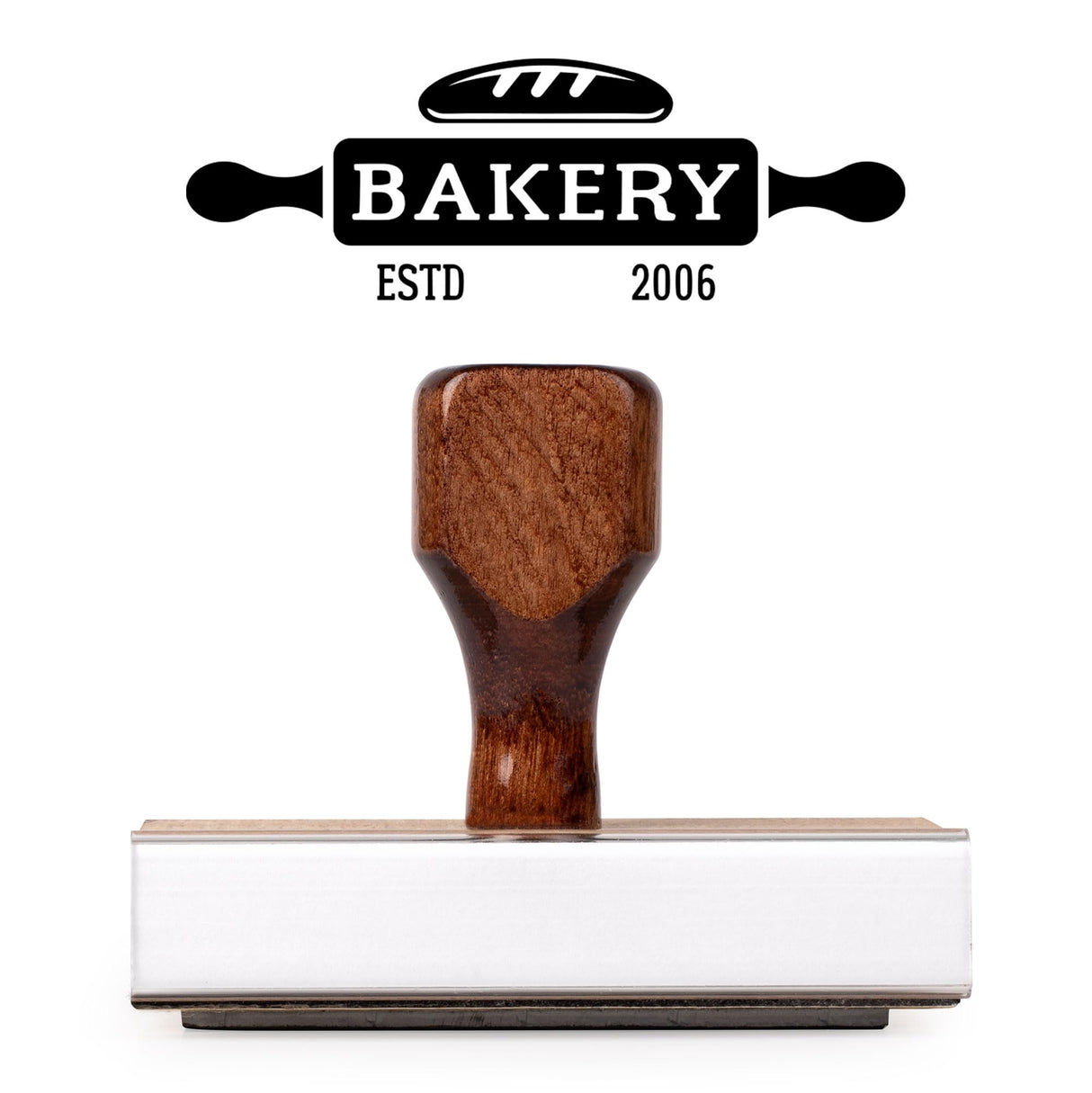 Personalized Rubber Hand Stamp, Wood Handle with Custom Logo | Multiple Size Options Available | Upload Your Own Logo (1"x3") 904 Custom