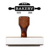 Personalized Rubber Hand Stamp, Wood Handle with Custom Logo | Multiple Size Options Available | Upload Your Own Logo (1"x3") 904 Custom