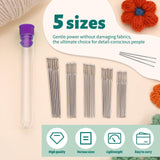 Bupete Large Eye Blunt Needles, 5 Sizes Sewing Needles, Metal Yarn Needles, Embroidery Needles for Hand Sewing for Knitting Sewing Crochet Bupete