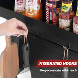 Grills House Outdoor Grill Cart with Wheels, Movable Kitchen Island with Storage Cabinet for BBQ, Stainless Steel Dining Cart Table for Food Prep, Black, PC3403S-SC Grills House