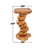 Warmaxx Natural Cedar Stump End Table Plant Stand 13.8" x 13.8" x 23.6"H Solid Wood Outdoor Rustic Live Edge Coffee Side Table Living Room Bedroom Garden Irregular Shape Warmaxx