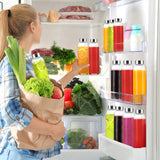 Luxfuel Clear Glass Bottles with Lids 18 oz, Reusable Glass Water Bottles with Stainless Steel Cap for Juicing,Refrigerator,100% Leak Proof, BPA Free, Glass Juice Bottles Set of 6 Luxfuel