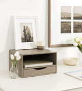 Kate and Laurel Hutton Modern Floating Shelf and Side Table, 12.5 x 10 x 7, Gray, Modern Farmhouse Floating End Table with Graywash Finish for Storage and Display Kate and Laurel