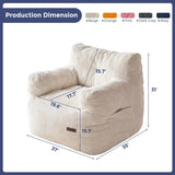 MAXYOYO Corded Bean Bag Chair, Living Room Bean Bag Chair for Adults Kids, Tufted Lazy Couch Lazy Sofa for Living Room, Stuffed with Filler MAXYOYO