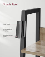 VASAGLE Bookshelf, 5-Tier Narrow Bookcase, Ladder Shelf for Home Office, Living Room, Bedroom, Kitchen, Camel Brown and Black ULLS109B50V2 VASAGLE