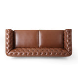 Christopher Knight Home Castalia Sofas, Cognac Brown + Natural Christopher Knight Home
